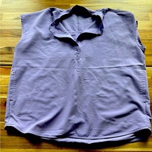 FIGS large Lavendar Dew Rafaela top